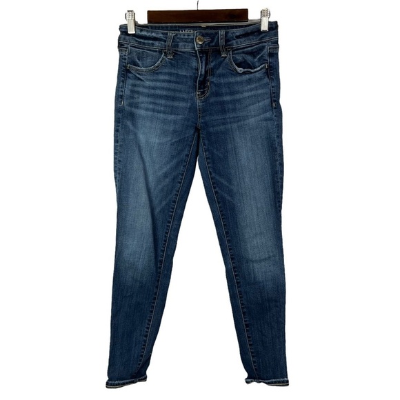 American Eagle AEO Dark Wash Skinny Jegging 4 Short - Picture 2 of 4